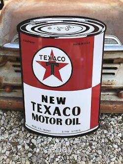 Ancienne Ancienne Huile Texaco Vieux Style Peut Signer