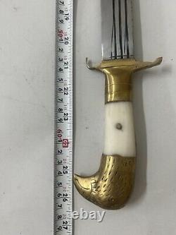 Ancienne Collection Antique Brass Dagger Deer Hilt Peshkab Damas Ancienne Collection Rare 26