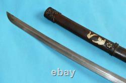 Ancienne Épée Japonaise Samurai Katana Ancienne Signée Damas Dague En Acier Combat