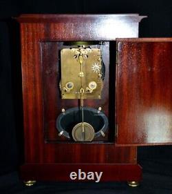 Ancienne Horloge Mantel Vedette Bureau Enamel France Cadran Bronze Clé Rare Vieux 20ème