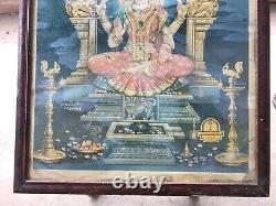 Ancienne Vieille Imprimer Hindu Déesse Kollur Mookambika Seigneur Vishnu-shiva B32
