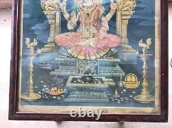 Ancienne estampe vintage de la déesse hindoue Kollur Mookambika et du seigneur Vishnu-Shiva B32