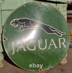 Ancienne plaque en émail de collection de voiture Jaguar ancienne rare antique vintage