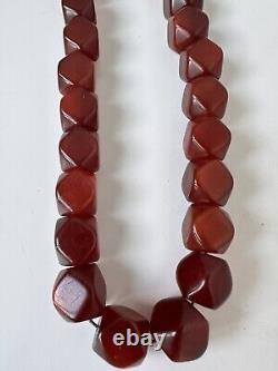 Anciennes perles de cerise en bakélite ambrée vintage stardust Faturan 45 gr