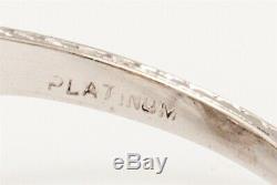 Antique 10k $ 1.72ct Vs I Old Euro Diamond Blue Sapphire Platinum Filigree Bague