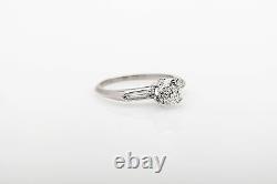 Antique 1930s 7000 $ 1,30ct Old Euro Diamond Platinum Wedding Ring