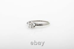 Antique 1930s 7000 $ 1,30ct Old Euro Diamond Platinum Wedding Ring