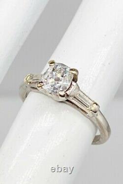 Antique Années 1920 $10,000 Vs2 D 1.40ct Old Mine Cut Diamond Platinum Wedding Ring