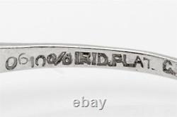Antique Années 1920 1.25ct Old Mine Cut Diamond Trillion Cut Platinum Wedding Ring