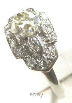 Antique Art Deco Vintage Old Mine Diamond Fiançailles Taille De Bague 6 Uk-l1/2 Egl USA