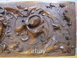 Antique Medusa Winged Serpents Dragons Panneau En Bois Sculpté À La Main D'art Décoratif