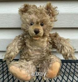 Antique Mohair 2 Teddy Bear Jointed Old Vintage Jouet Bear Farci Animaux
