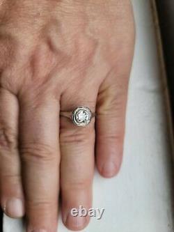 Antique Platinum Vs1/i 0.75ct Old European Cut Diamond Engagement Ring 9.75