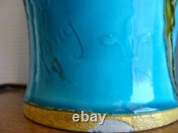 Antique Victor Yung Paire Vases Émaillées Objets De Terre Sèvres Iris Signé Old19th