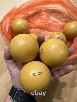 Antique, Vieux-vintage, Soviet-big, Bakelite-plastique-balls-set7-1600 Gram