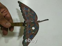 Antique Vinage Tin Toy Rare Old India Bird Squeeze Ailes Rabat