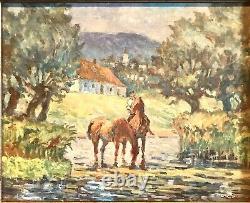 Antique Vintage K. Stopiecki Polonais, 1908-1970 Peinture Impressionniste Huile / Canvas Vieux