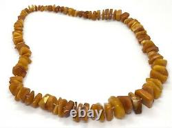 Antique Vintage Old Baltic Amber Necklace Egg Butterscotch Perles 123g 8669