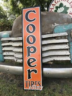Antique Vintage Old Style Cooper Tires Station Service Sign