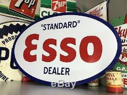 Antique Vintage Old Style Esso Standard Ovale Concessionnaire Signe