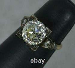 Antique Vs 3.36ct Ancien Diamant Coupé Et 18ct Bague De Fiançailles Solitaire Or