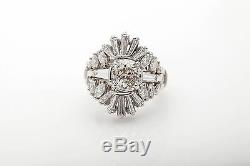 Antiquité Des Années 1940 $ 20,000 4.50ct Vieil Euro Diamond Platinum Wedding Ring Set 14g