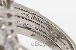 Antiquité Des Années 1940 $ 20,000 4.50ct Vieil Euro Diamond Platinum Wedding Ring Set 14g