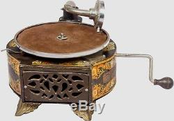 Antiquité Musique Ancienne Square Sound Box Gramophone Vintage Phonographe Ansbury Hb 023