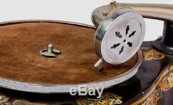 Antiquité Musique Ancienne Square Sound Box Gramophone Vintage Phonographe Ansbury Hb 023