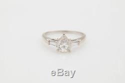 Bague De Mariage En Or Blanc Antique Avec Diamants, Poire, Diamant Antique, 1930 $ 7000 1.50ct