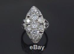 Bague Vintage Art Antique Vintage Platine Diamant Ancien Diamant De Taille De Bague 3.25