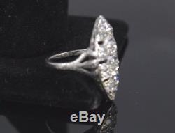 Bague Vintage Art Antique Vintage Platine Diamant Ancien Diamant De Taille De Bague 3.25