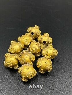 Bijoux Anciens Antiques Mésopotamiens Vieux Perles D'or De L'époque Romaine