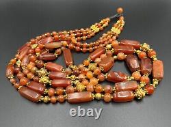 Bijoux Vintage Afrique Inde Tibet Commerce Antique Vieilles Perles Carneliennes Anciennes