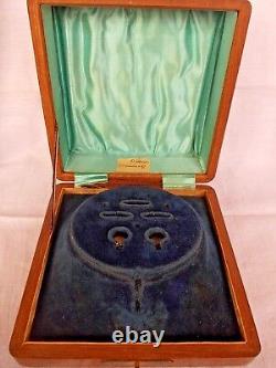 Boîte à bijoux en bois de teck ancien vintage décoratif b3