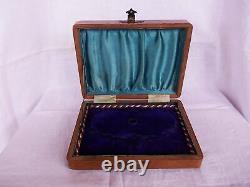 Boîte à bijoux en bois de teck décoratif ancien et vintage 1