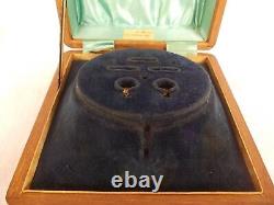 Boîte à bijoux en bois de teck décorative ancienne vintage antique