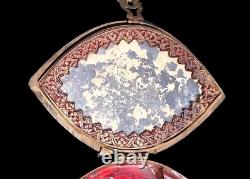 Boîte à bijoux islamique en laiton antique vintage faite à la main avec peinture en verre multi-usage
