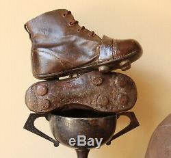 Bottes En Cuir Antique De Football. Old Vintage De Foot. Petite Taille Enfant 8