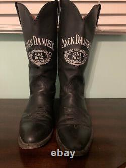 Bottes de cowboy noires Jack Daniels de la marque Old No 7, taille 9 EE, en bon état, bottes rares