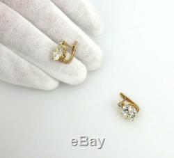 Boucles D'oreille En Or 18 Carats Anciennes Avec Diamants De 7,0 Ct, Mines Européennes Et Anciennes