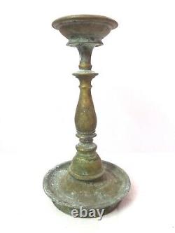 Brûleur d'encens pour temple hindou Diya Support de lampe en bronze Antique Vintage Ancien XIXe siècle