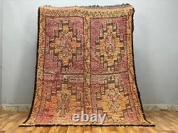 Carpet Antique Marocain Vintage Région Tapis Fait Main Vieux Tapis Art Tapis 8 X 5 Ft