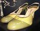 Chanel Vintage Slingback Patent Pump, Taille Old Euro 39 1/2, Us 8.5m Lime/olive