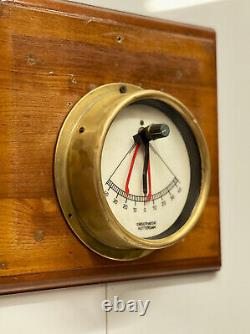 Clinomètre métallique ancien, vintage et original de l'Observator Rotterdam pour navires