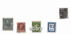 Collection d'antiquités de timbres internationaux: lot de timbres anciens du monde entier utilisés