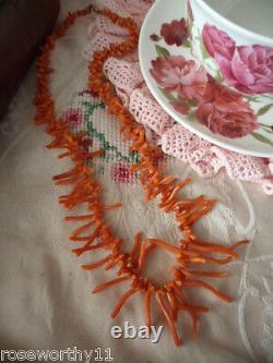 Collier de corail de branche authentique victorien ancien vintage antique