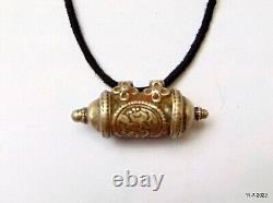 Collier pendentif ethnique vintage en argent ancien - bijoux tribaux