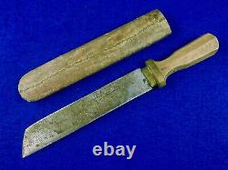 Couteau Tibétain Ancien Vieux Chinois De Chine Tibet Avec Scabbrd