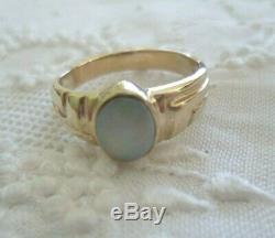 Cru Opal Australian Solid 18 Taille Kt Gold Ring T Estate Antique Jewelry Old